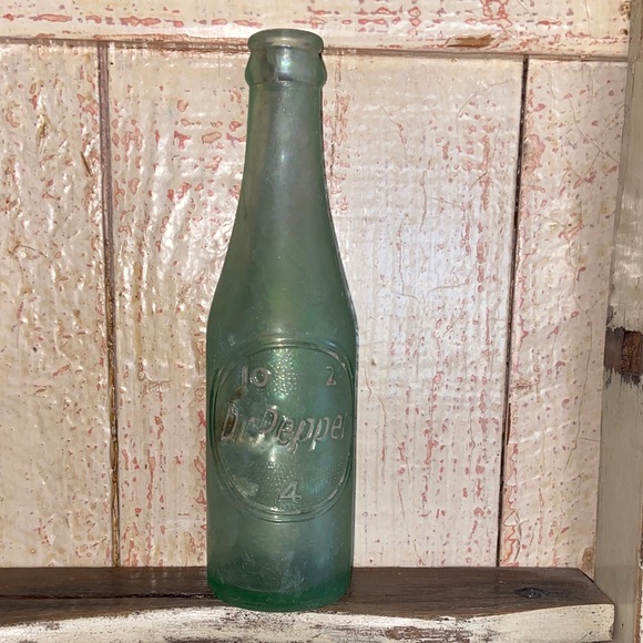 Embossed Green Glass Bottle